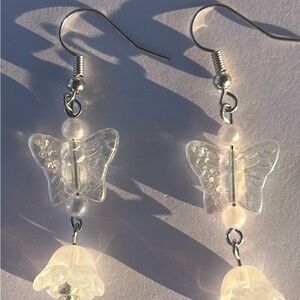 Butterfly flower earrings